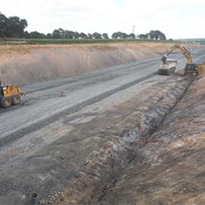 Chantier routier corps de chaussée